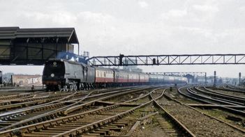 35011 at Clapham in 1956 (c) Colour Rail
